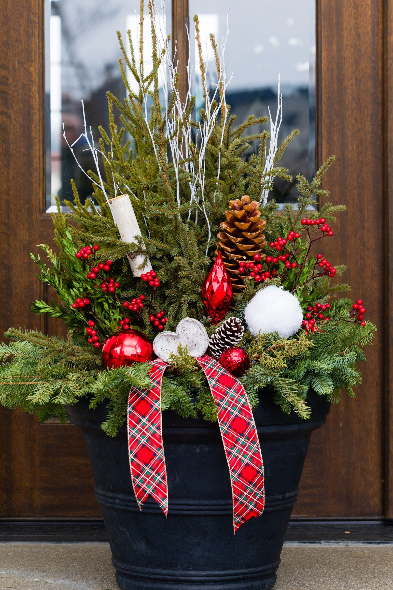 Crimson Cheer - Large Porch Pot