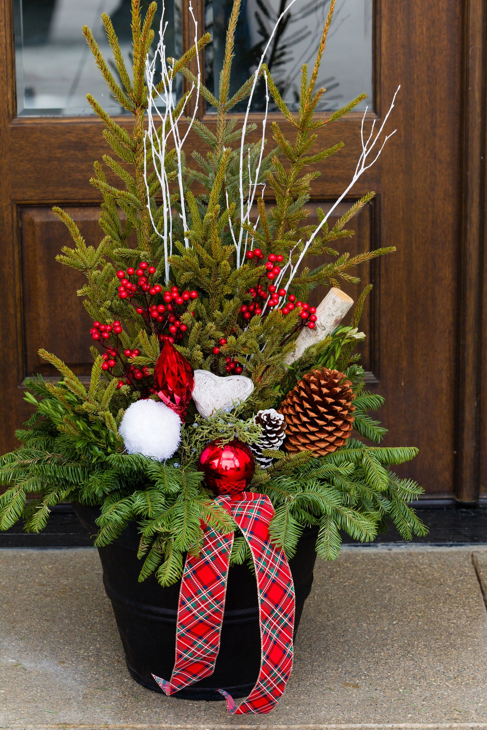 Crimson Cheer - Medium Porch Pot