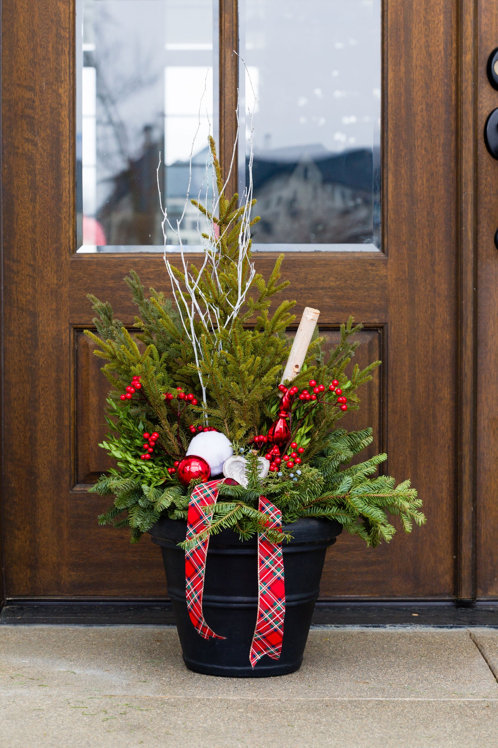 Crimson Cheer - Small Porch Pot