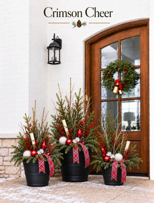 Crimson Cheer - Medium Porch Pot