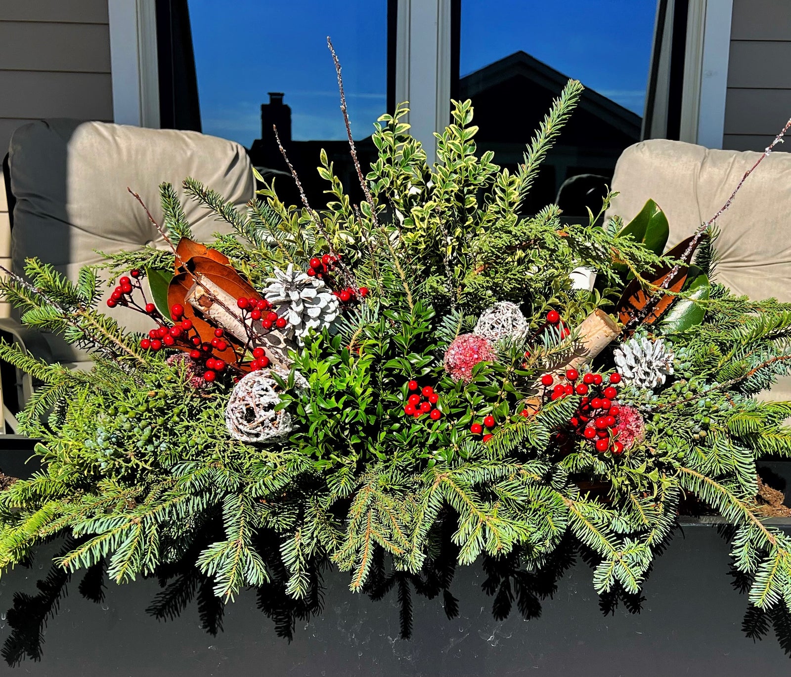 Winter Windowbox Drop In Large - Designer's Choice (36" long x 8" wide)